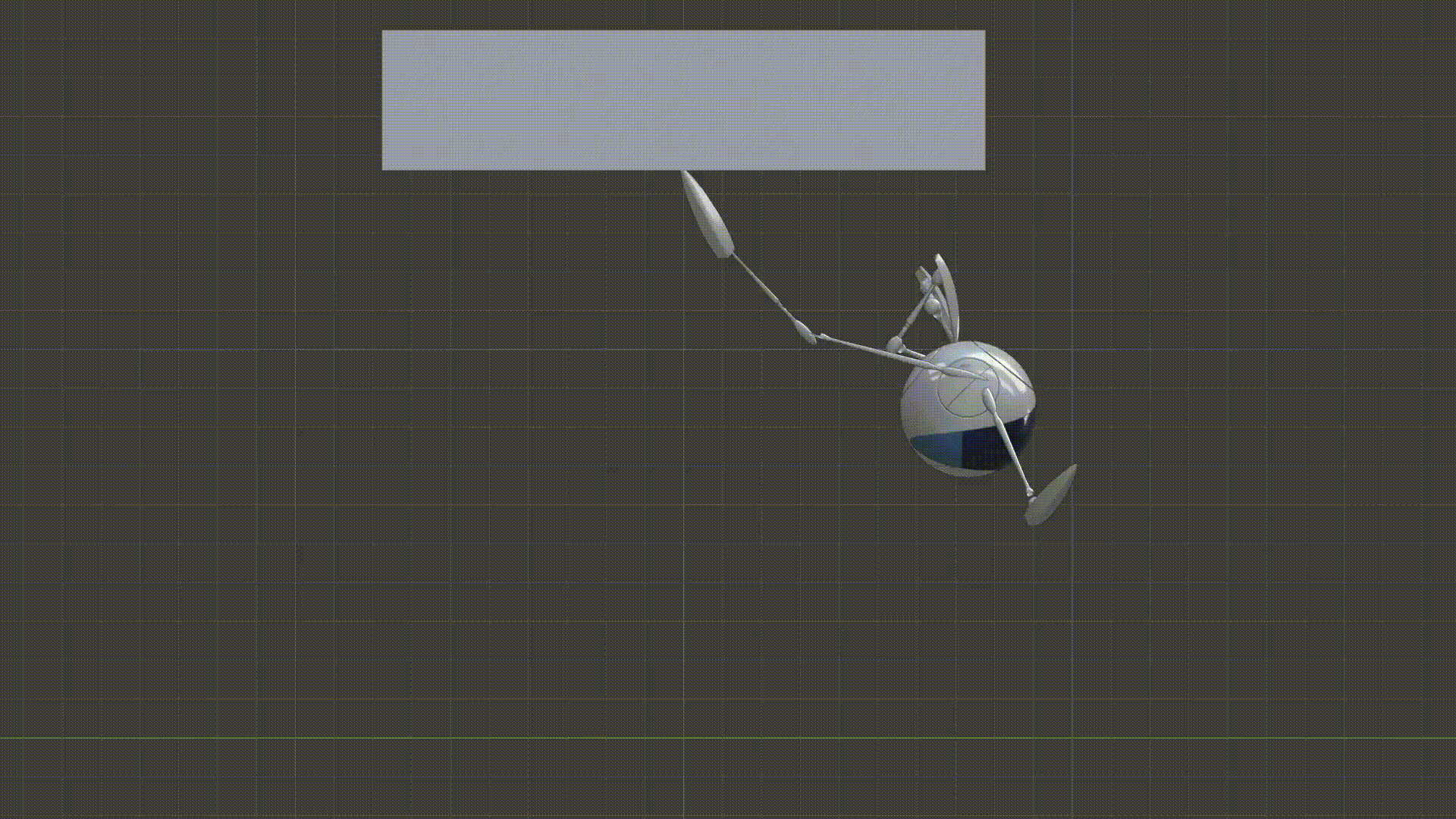 Ball swinging back and forth like a pendulum