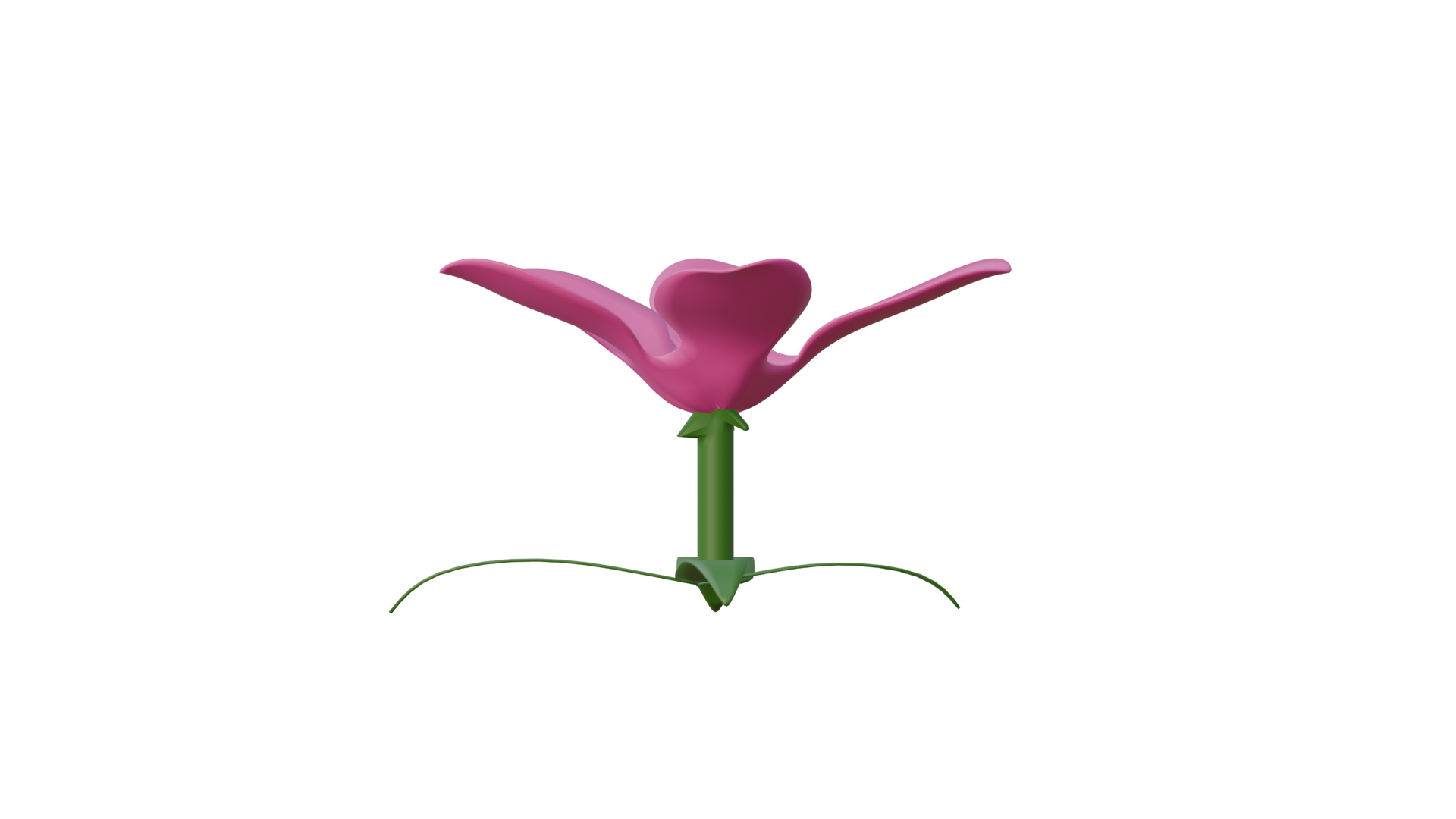 3D model of the flower puzzle key in a back view