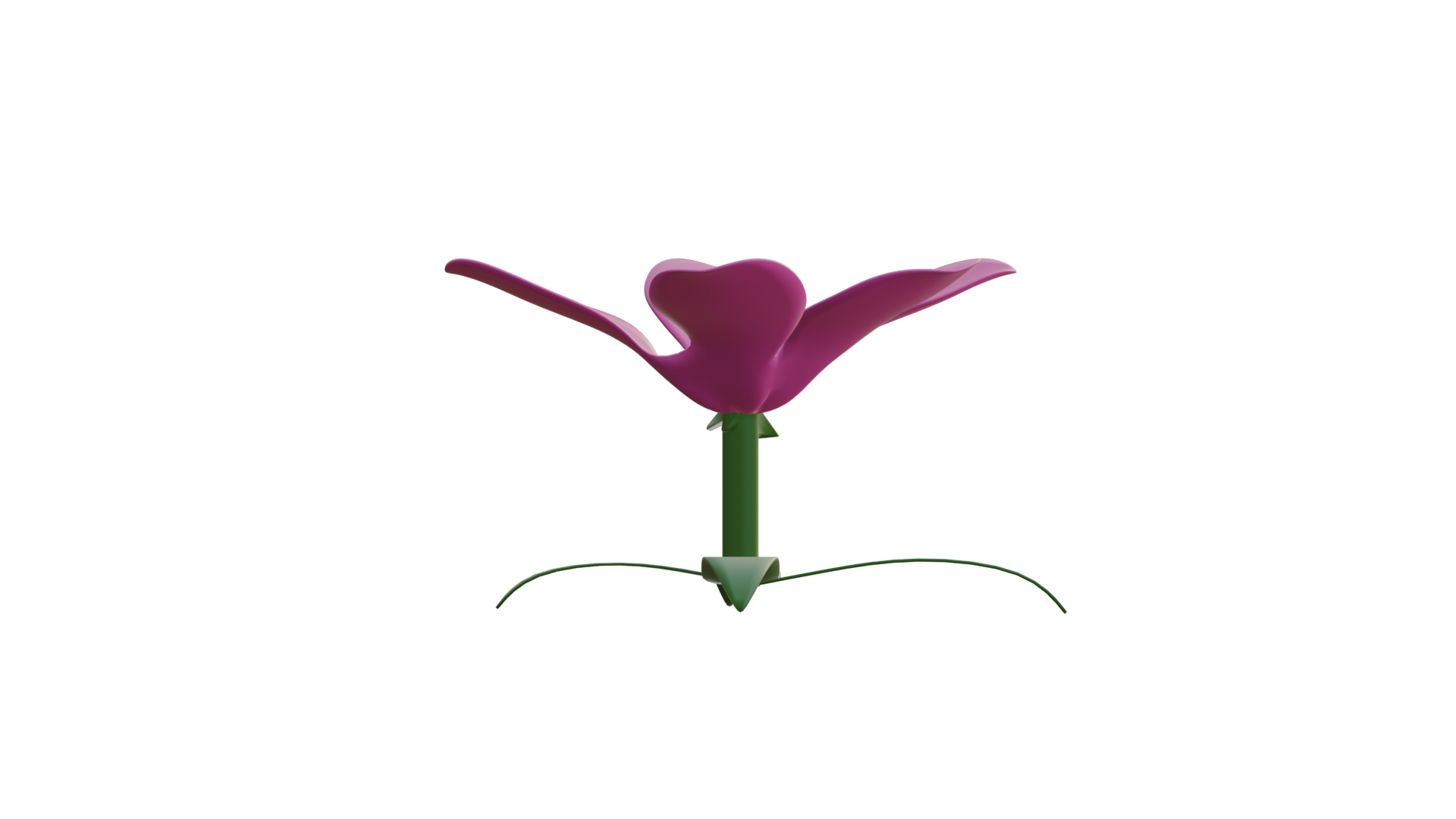 3D model of the flower puzzle key in a front view