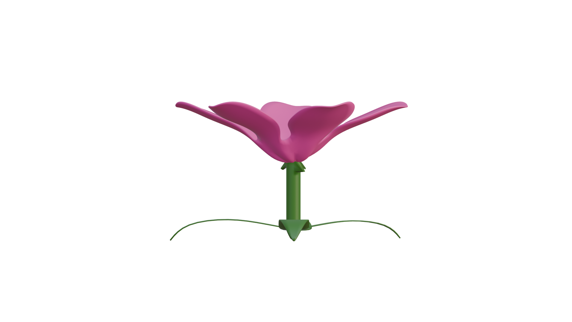 3D model of the flower puzzle key in a side view