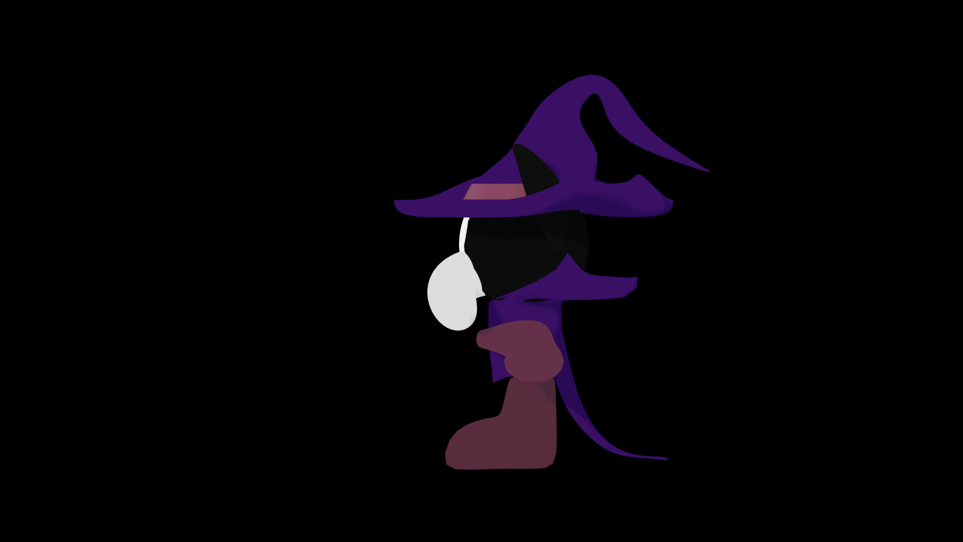 3D model of the main character in a side view