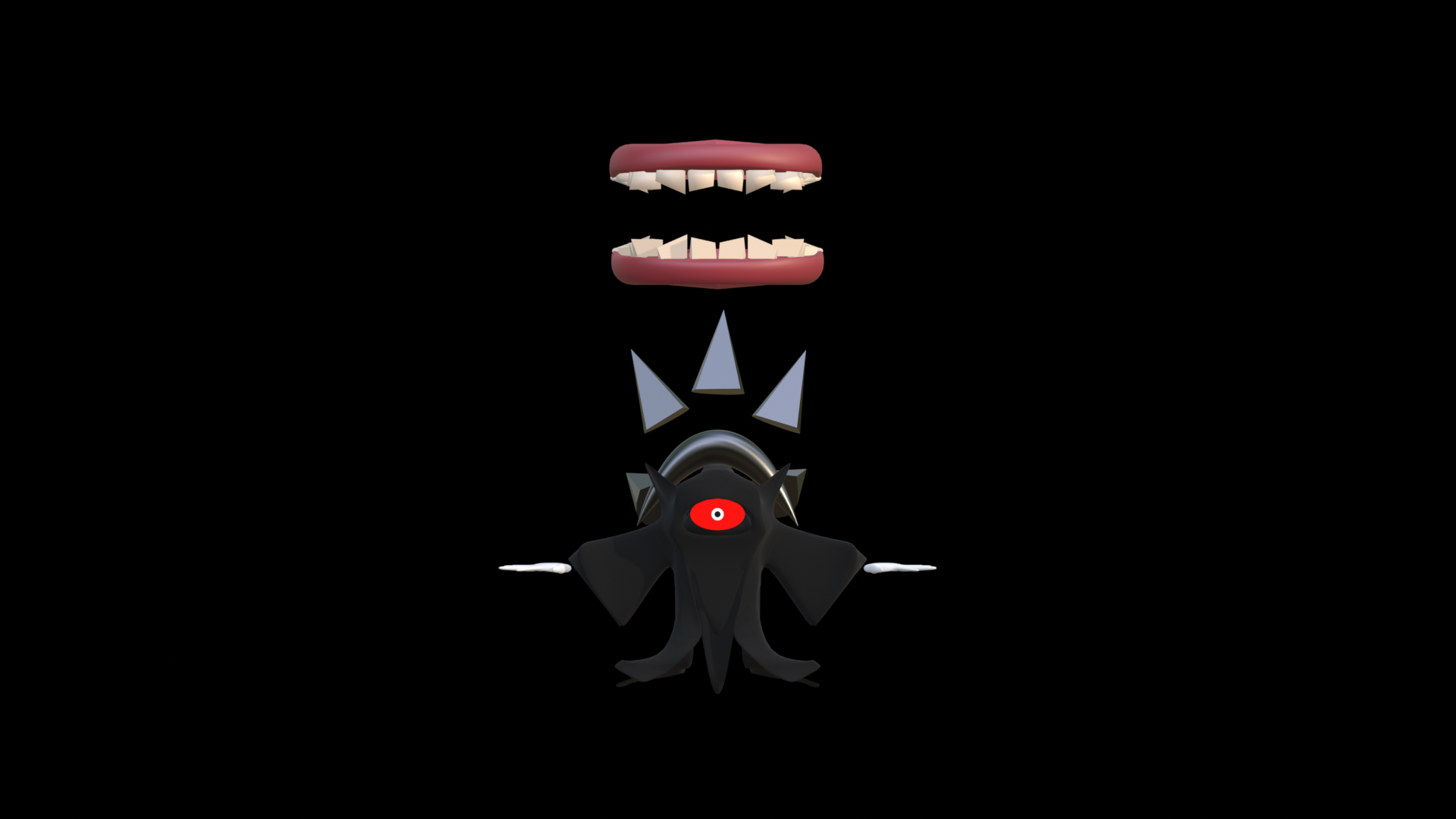 3D model of the final boss in a front view
