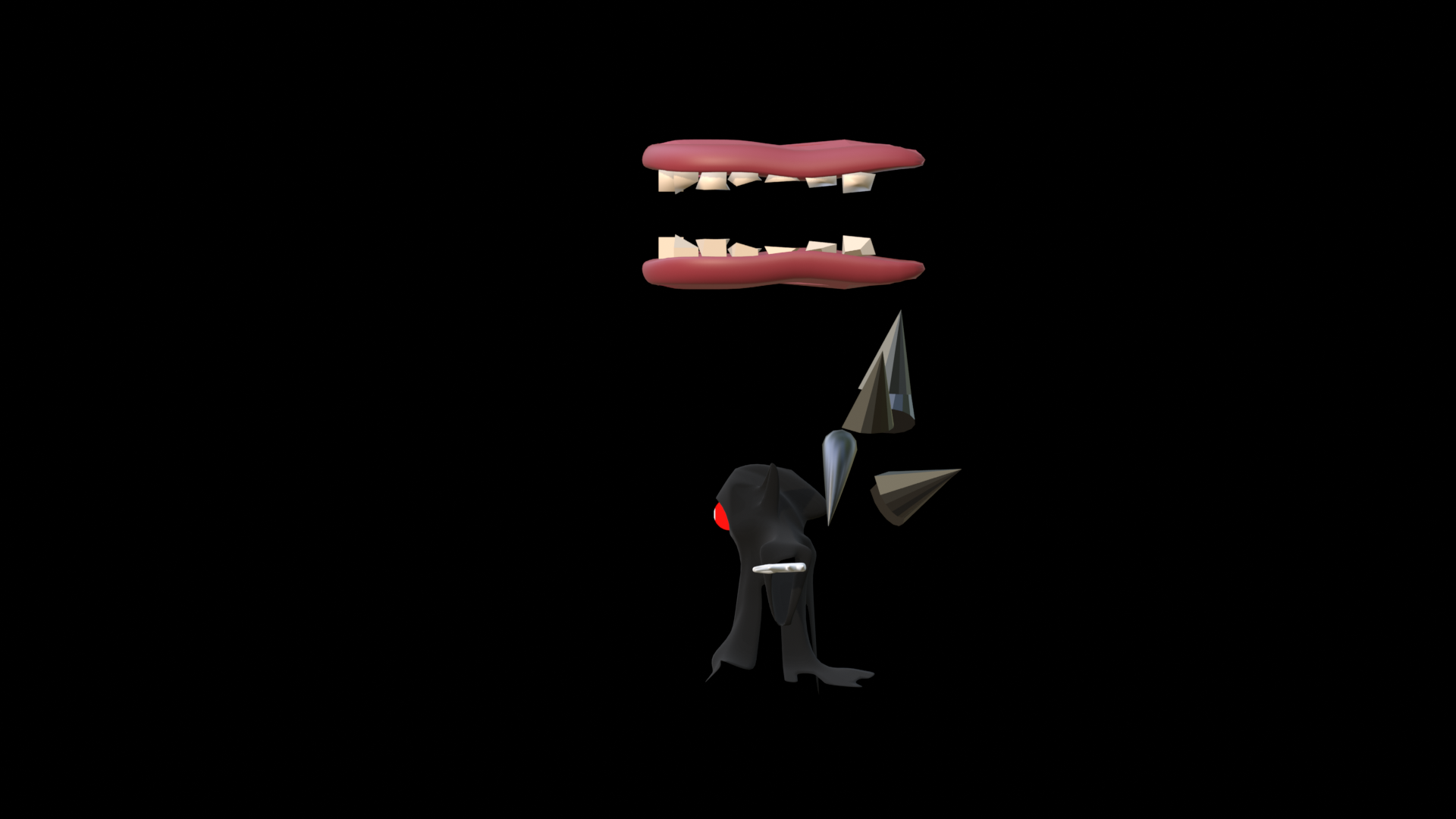 3D model of the final boss in a side view