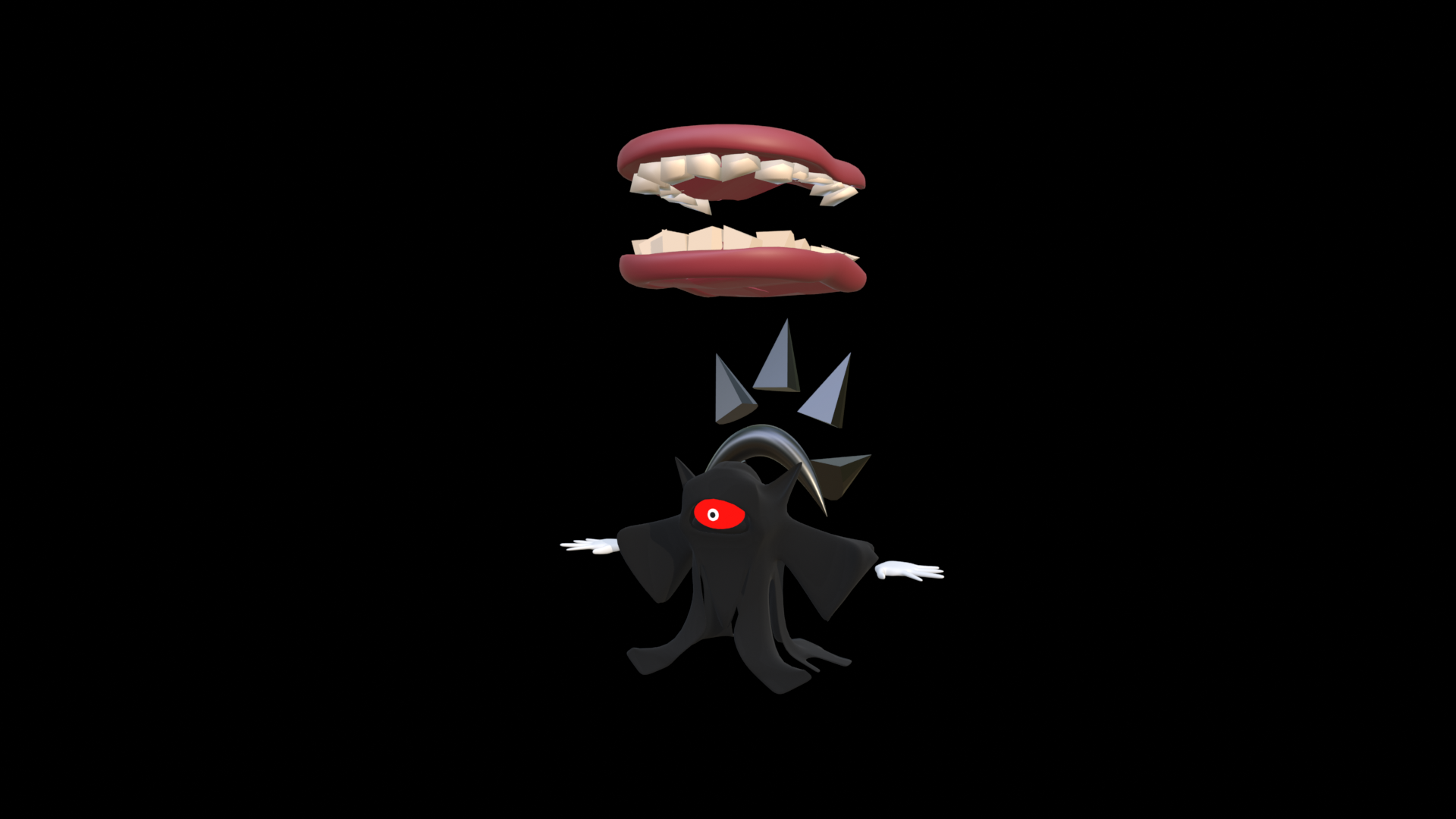 3D model of the final boss in a three quarter view