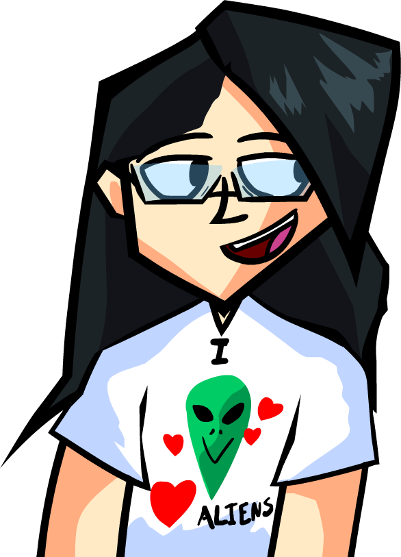 MC happy sprite wearing an alien shirt