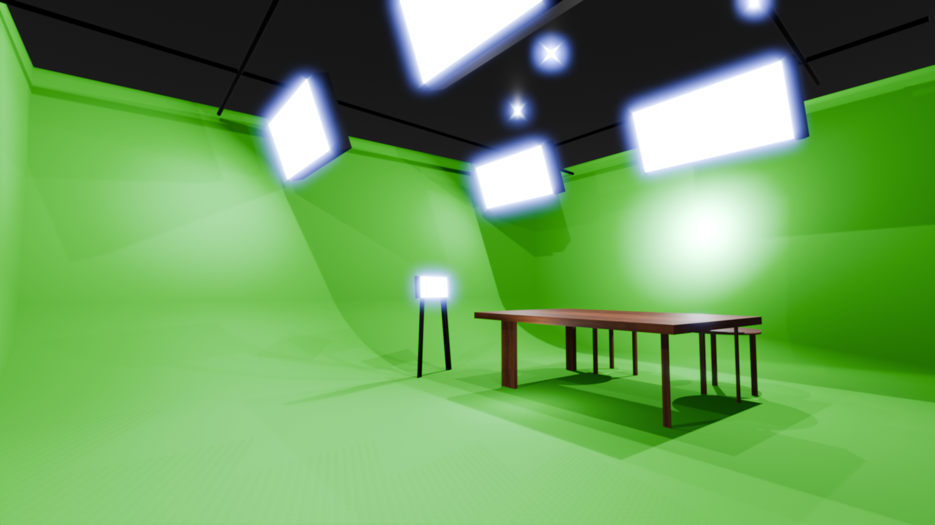 Background artwork of the green room