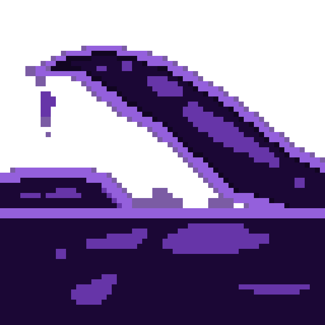Purple tentacle monster swinging vertically