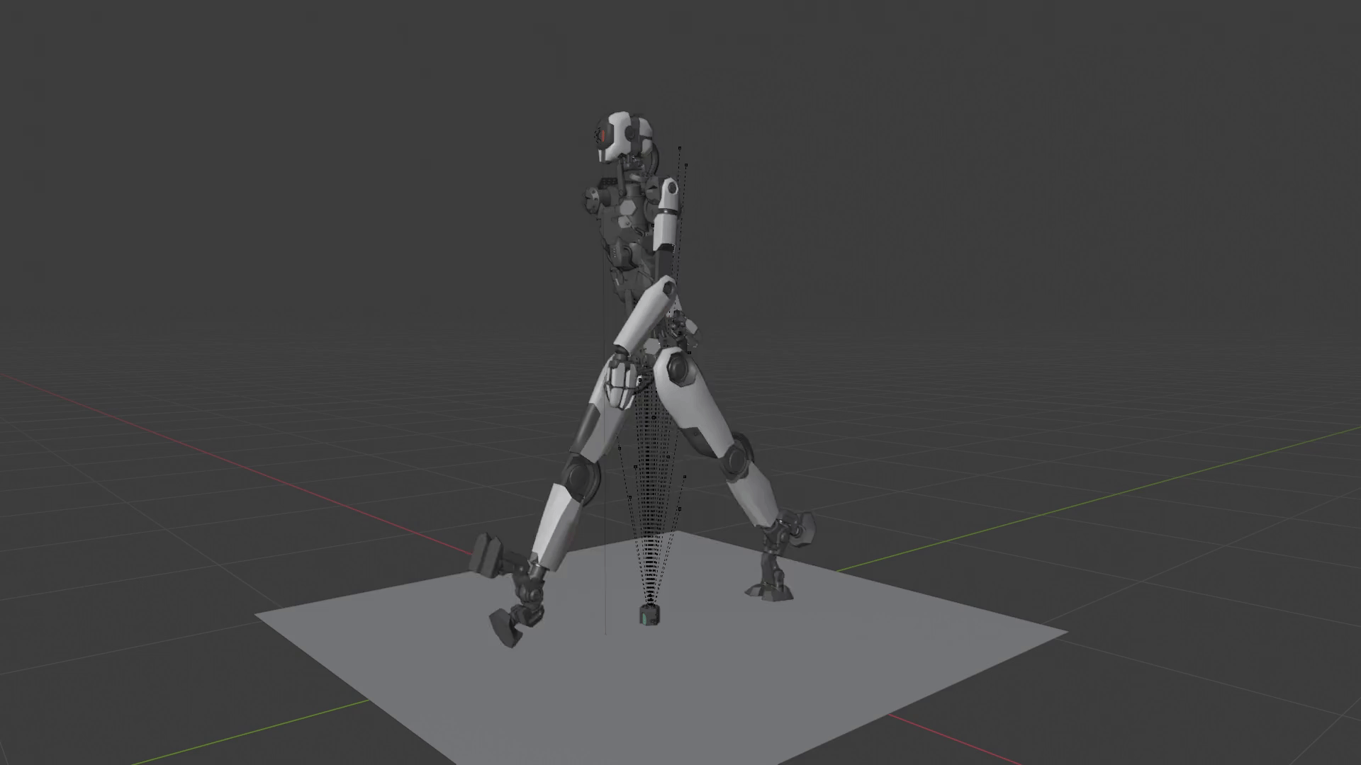 3D robot walk cycle animation